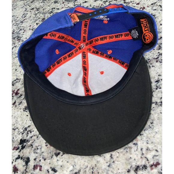 NEFF Snapback‎ Double Dribble Hat Men’s Basketball OS Blue Orange RARE - Picture 3 of 4